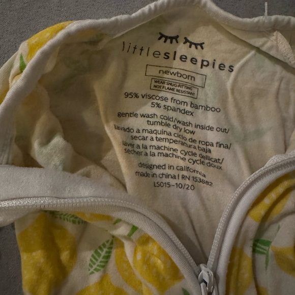 Little Sleepies Lemon Print Kids One Piece - Picture 3 of 3